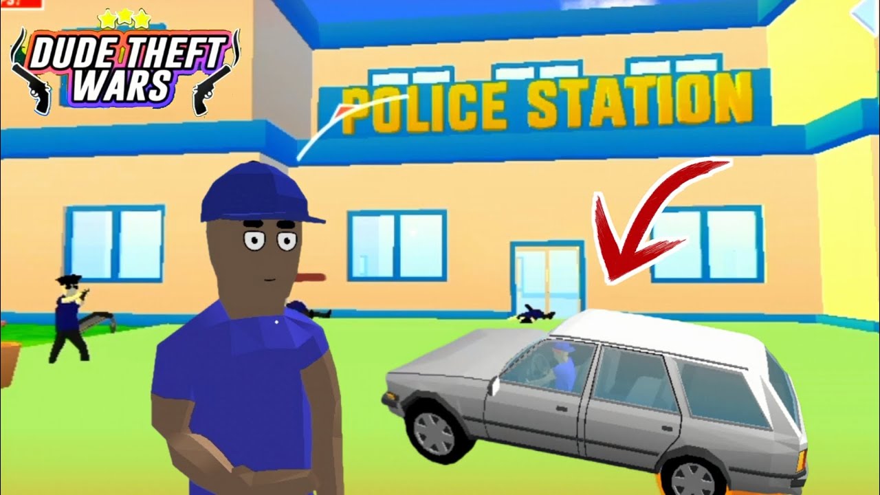 GARA GARA DUDE BELAJAR NYETIR MOBIL BERAKHIR DIKANTOR POLISI || Dude Theft Wars 