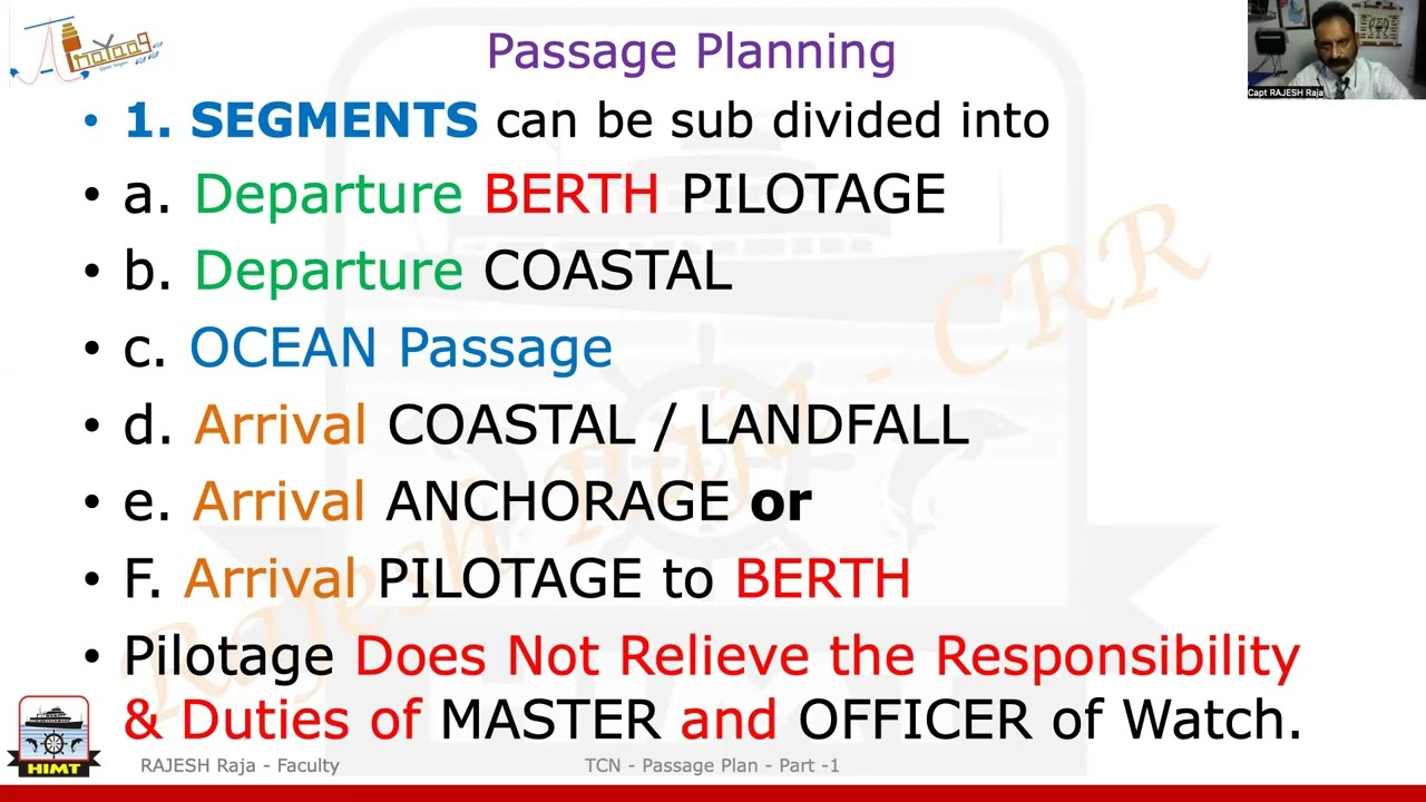 109- Chart Work - Passage Plan-  Part1- Concept- 21Oct25