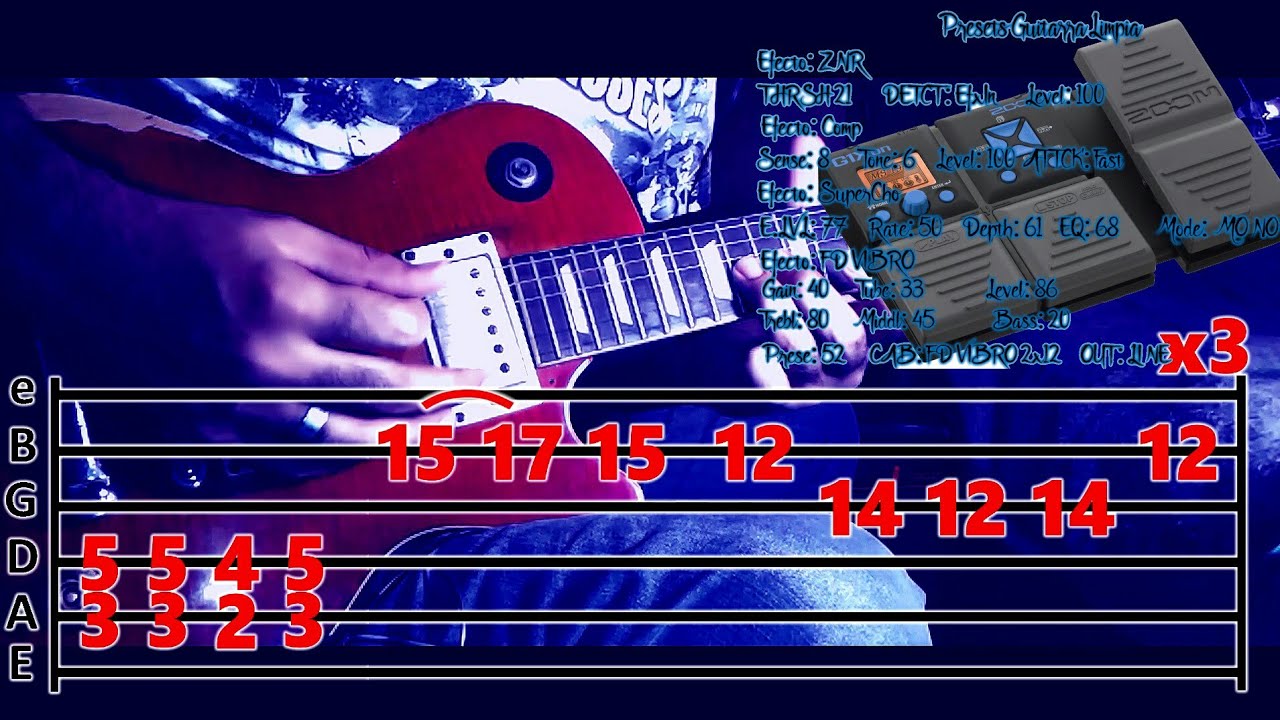 ♫Música Para Pastillas♫♫ TABLATURA/PRESETS PEDAL Los Redondos Patricio Rey Oktubre Cover Guitarra HD
