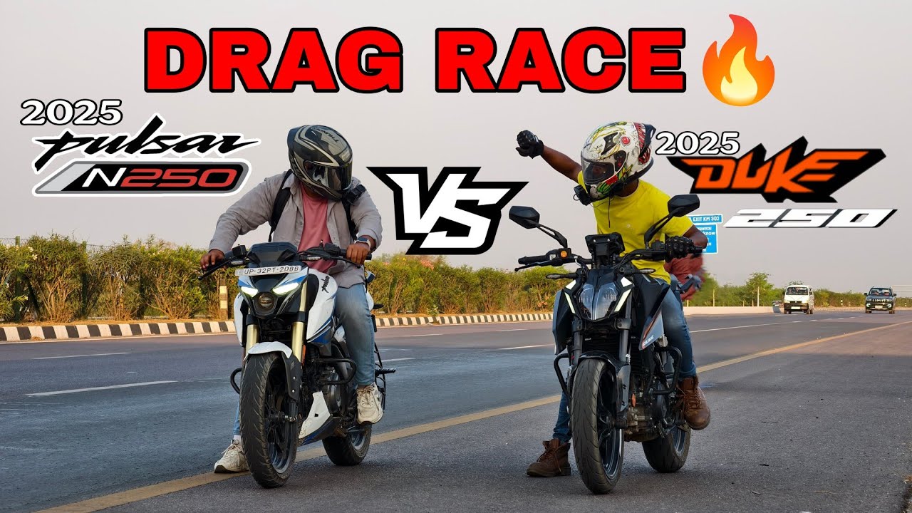 2025 KTM DUKE 250 VS 2025 PULSAR N250🔥||DRAG RACE 💥||RACE TILL THEIR POTENTIAL 🥵||