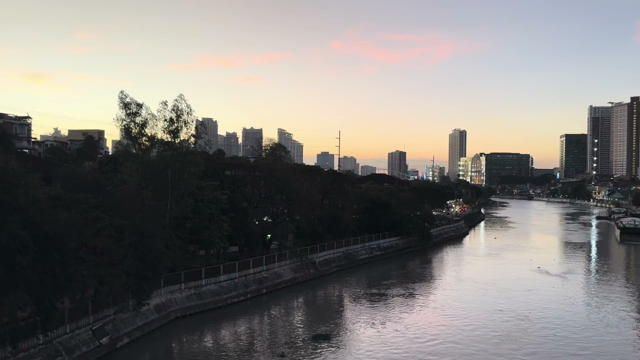 sunset by the river