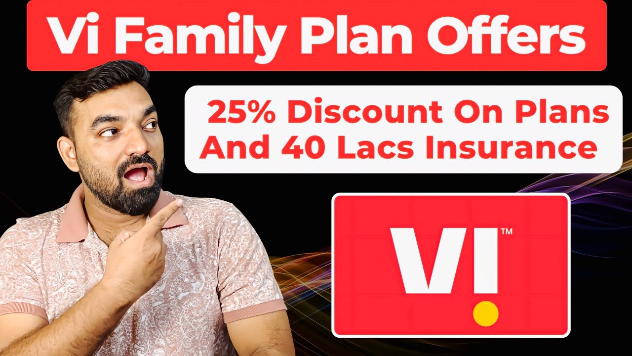 Vi Family Plan Offers - 25% Discount and 40 Lacs Insurance For Family Members #vodafoneidea #vi5g