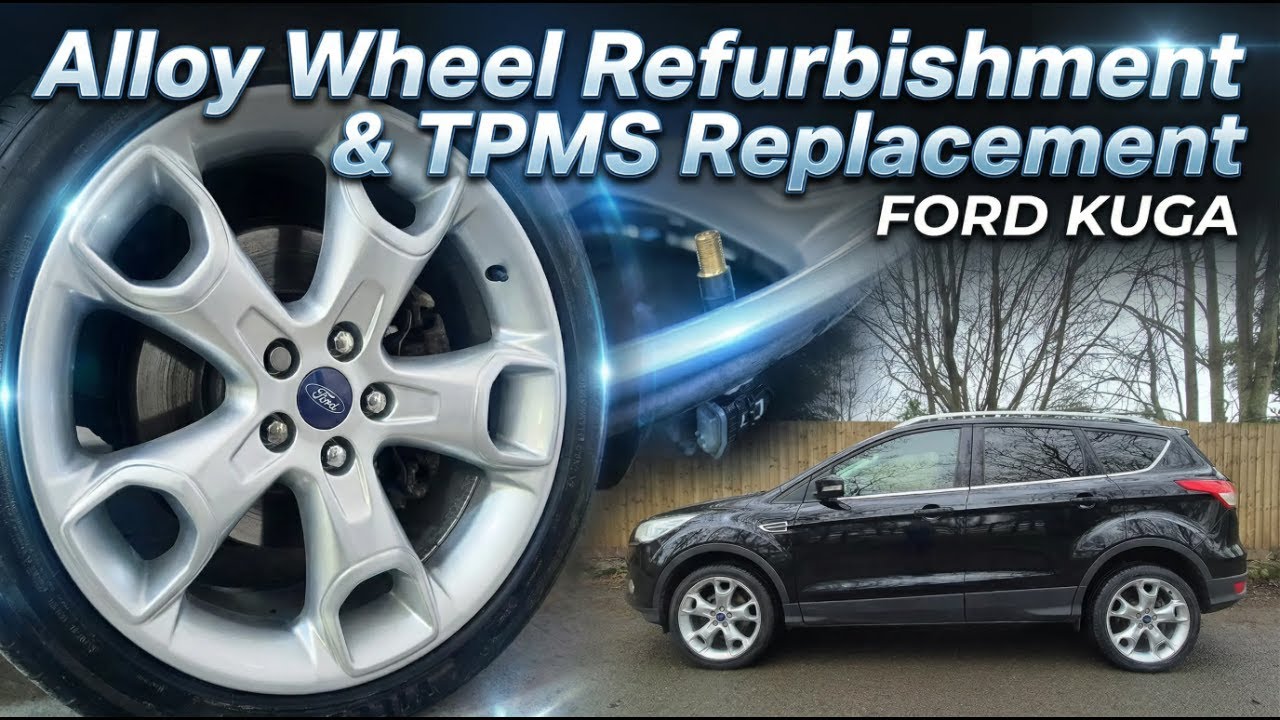 Быстрое восстановление легкосплавных дисков и замена датчиков TPMS на Ford Kuga.