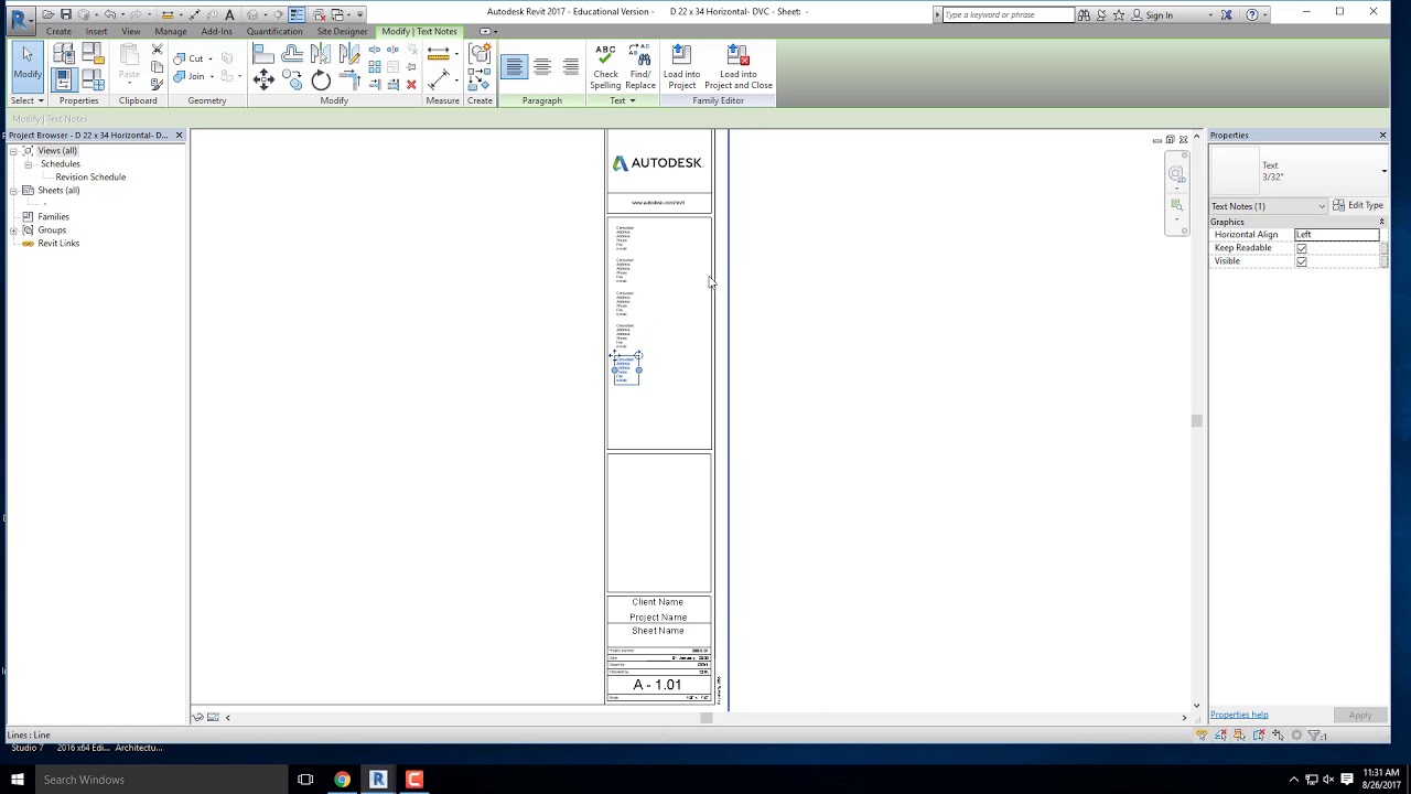 Creating a Titleblock in Revit