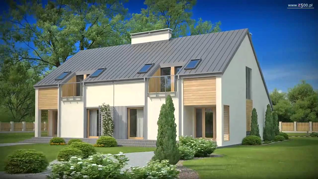 Projekty Z500- Projekt domu w zabudowie bliźniaczej ZB4