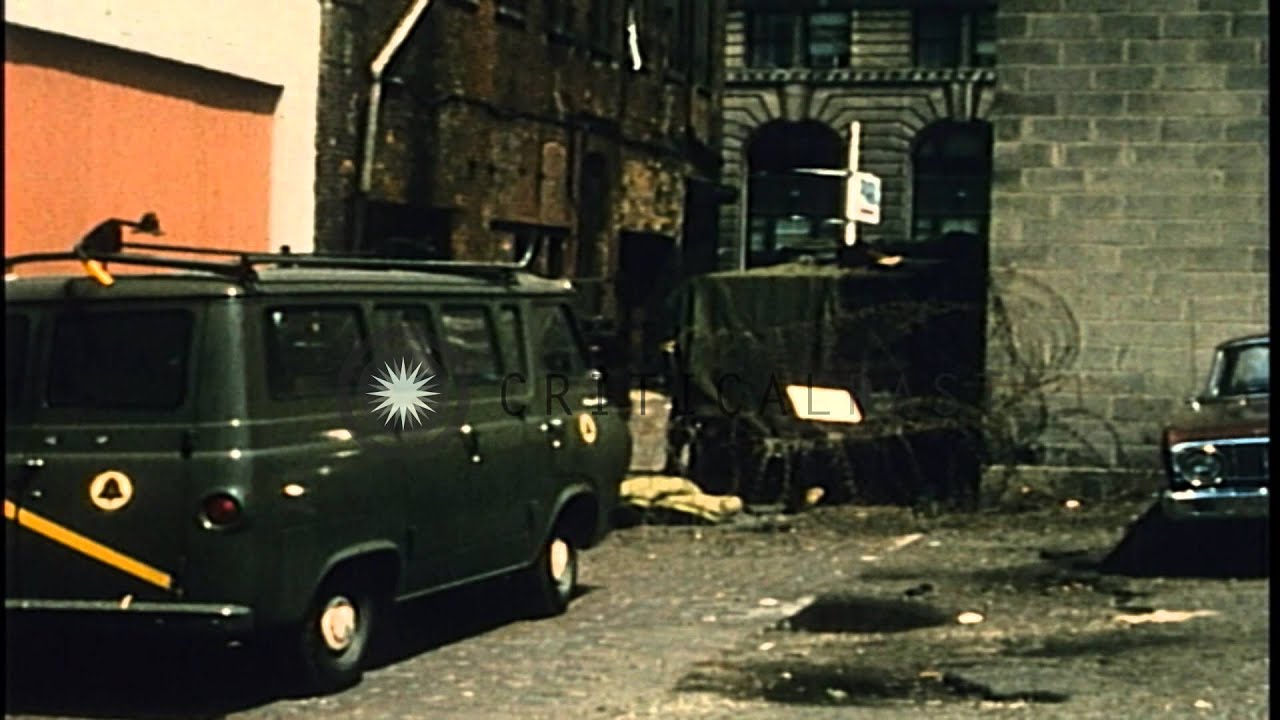 Guarded temporary trailers serving as US Army Detroit Operations center following...HD Stock Footage