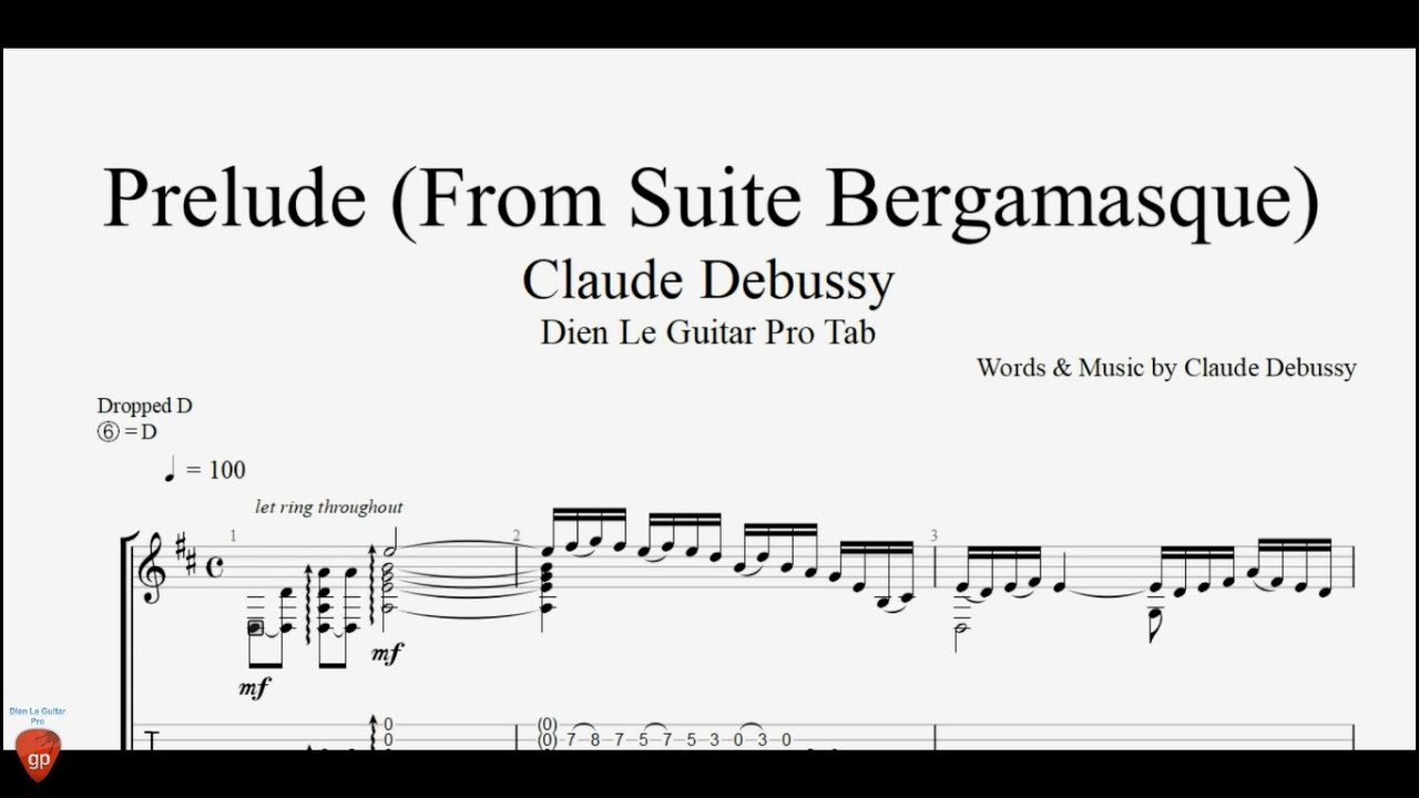 Guitar Tutorial with Free TABs - Prelude (From Suite Bergamasque) by Claude Debussy