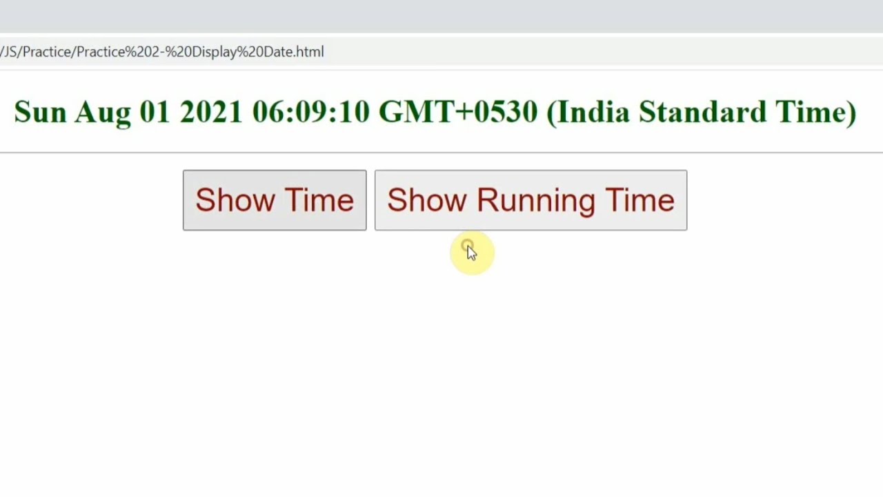 How to display a Date time in javascript | Display a running Date time | By Akhilesh