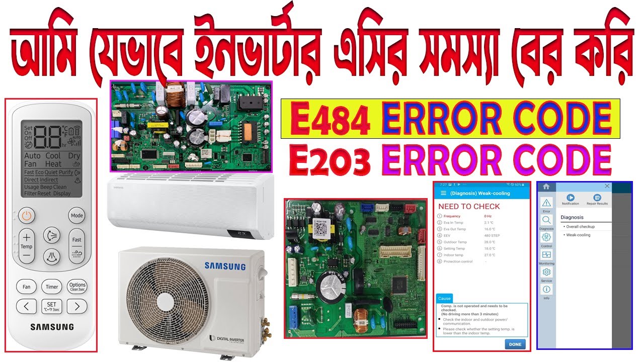 আমি যেভাবে ইনভার্টার এসির সমস্যা সমাধান করি Samsung inverter ac