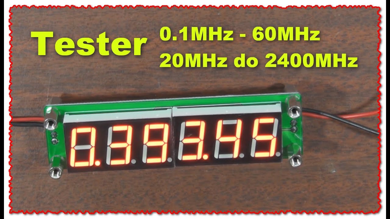 Частотомер Tester 0.1MHz-60MHz 20MHz do 2400MHZ 2.4GHz 8 LED