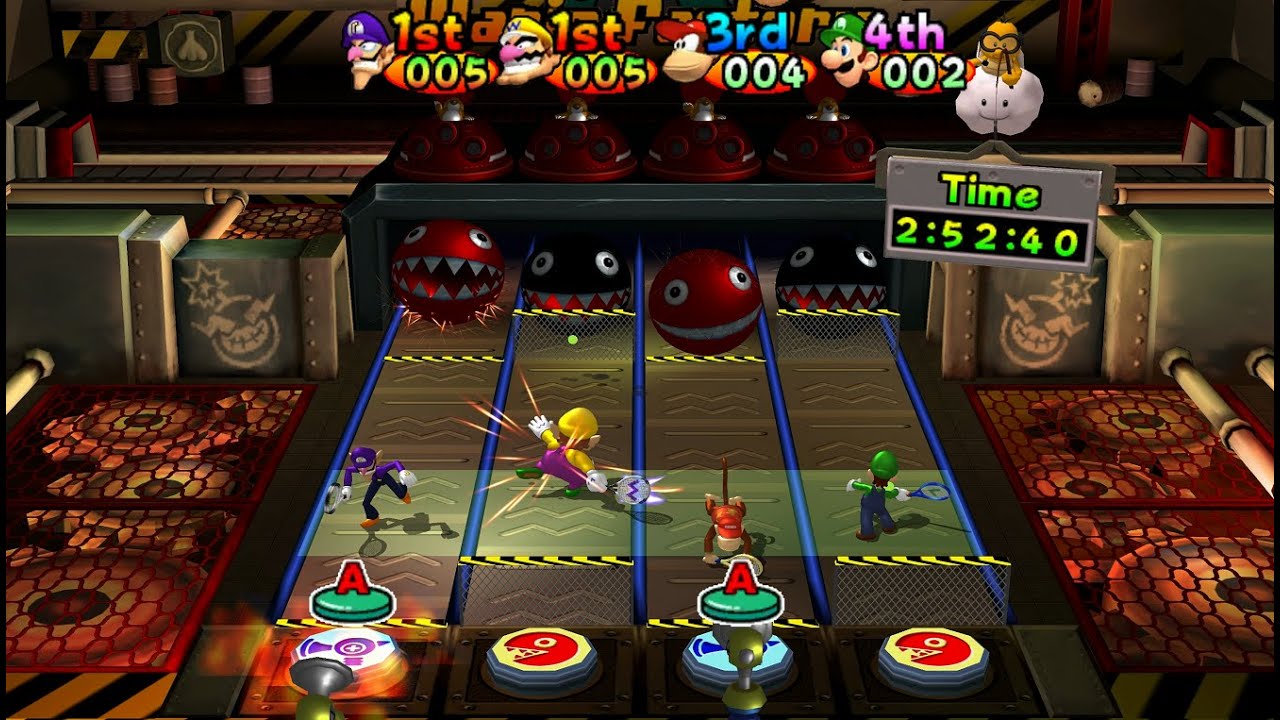 Mario Power Tennis: Chain-Chomp Challenge 4 player Netplay 60fps