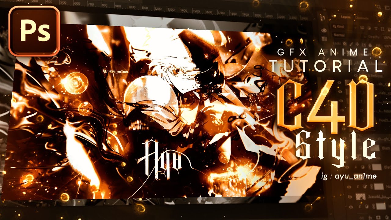 Tutorial GFX Anime | C4D Style - Photoshop 2023