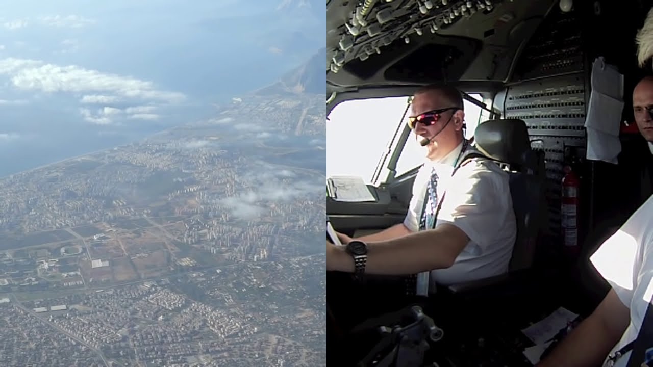 Boeing 737 in the cockpit - Approach to Antalya