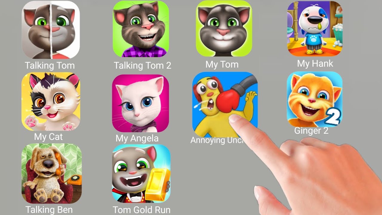 Talking Tom 2026, Talking Tom 2,My Hank,My Hank,My Cat,My Angela, Ginger 2,Talking Ben, Tom Gold Run