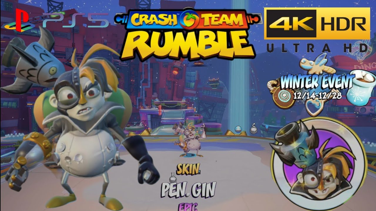 Crash Team Rumble: Competitive: Dr. N. Gin Pen.Gin Skin (PS5) (4KHDR)