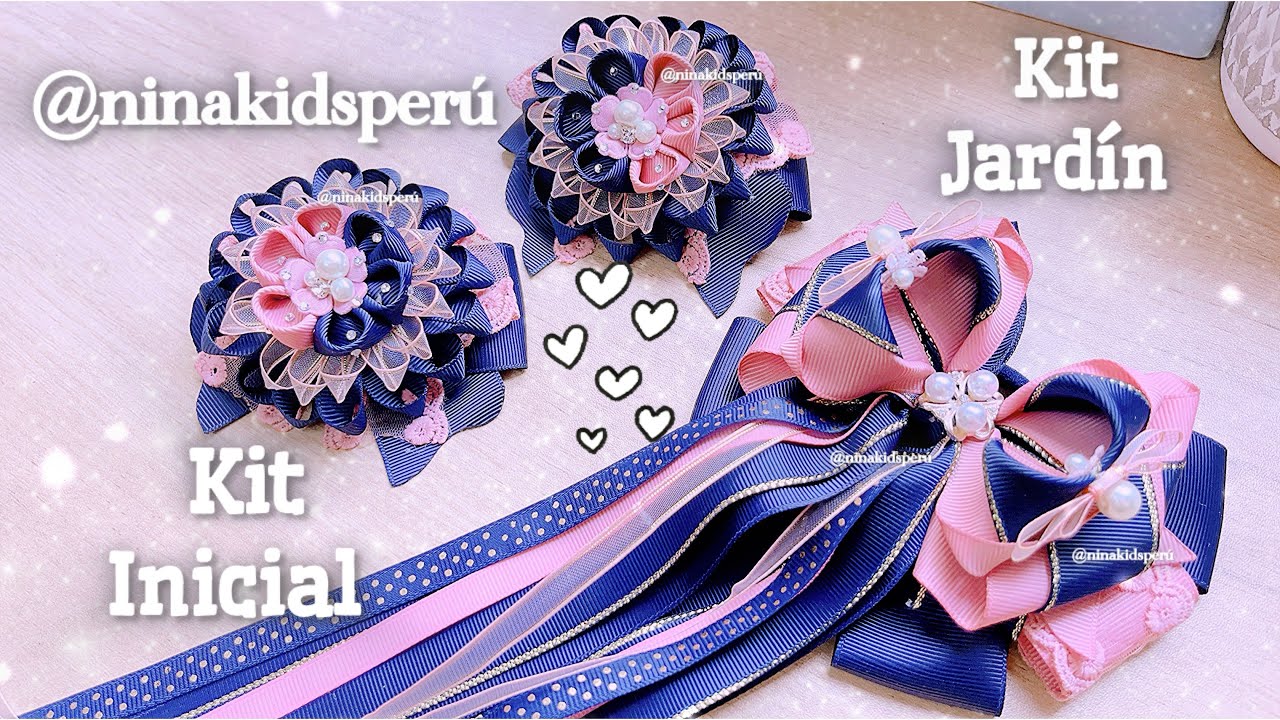 Kit, pack Lazito 🥰🎀media cola para  (jardín, inicial, nido) lazo Yalida con listón de 4cm y 2.5 cm 