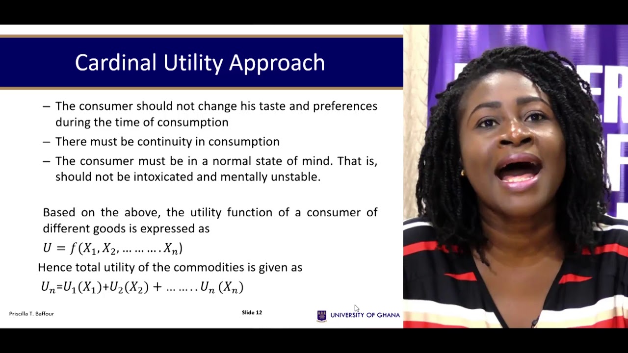 ECON 311: Session 1 - Consumer Behaviour Cardinal Utility Approach