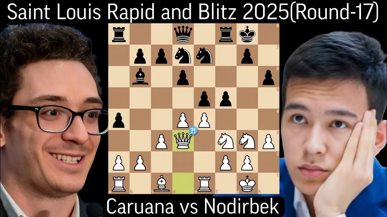 Fabiano Caruana vs Nodirbek Abdusattorov | Saint Louis Rapid and Blitz 2025 | Round-17