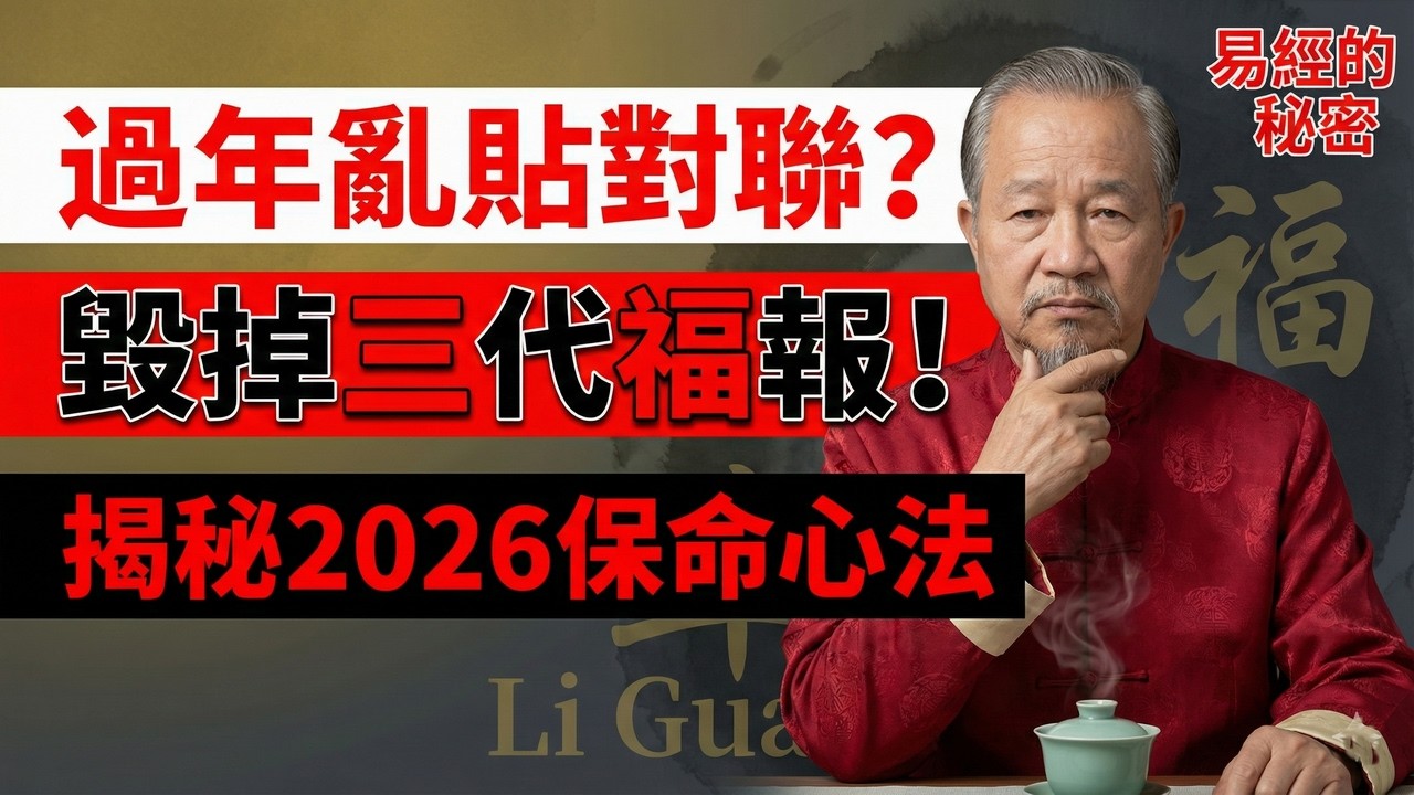 **【天道警示】春節貼聯必知的磁場禁忌，這動作做錯竟折損三代福報**#曾仕強 #易經 #中國式管理 #人生智慧 #國學 #處世哲學 #人性 #福報 #傳統文化 #2026運勢 #居家風水 #開運