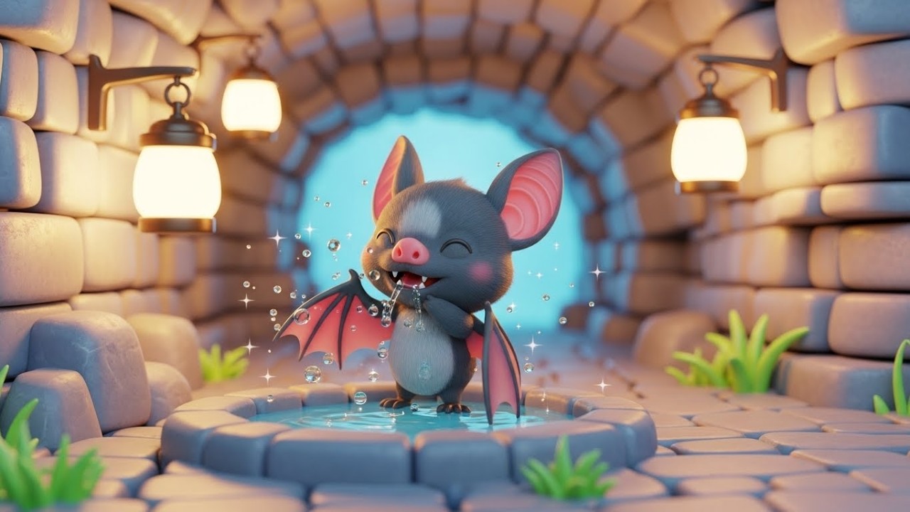 Сонная летучая мышь чистит зубы 🦇🪥😴 | Мультфильм для детей и полезные привычки