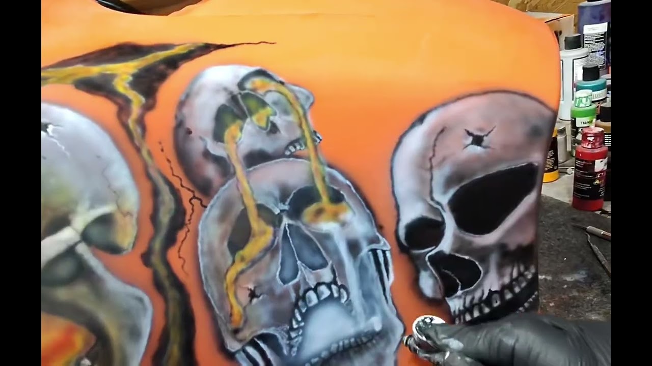 Airbrushing Real Fire & Skulls: Full Process