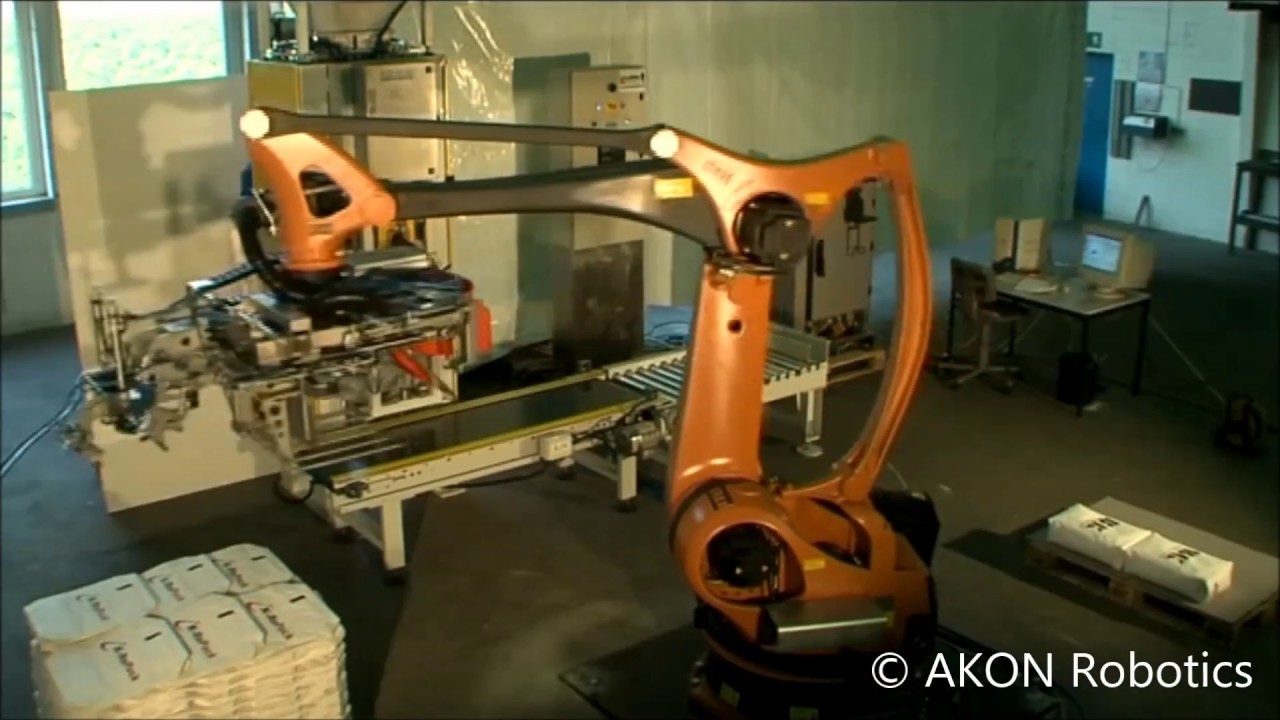 Palettierer Säcke mit Roboter - Ventilsäcke automatisch palettieren und öffnen