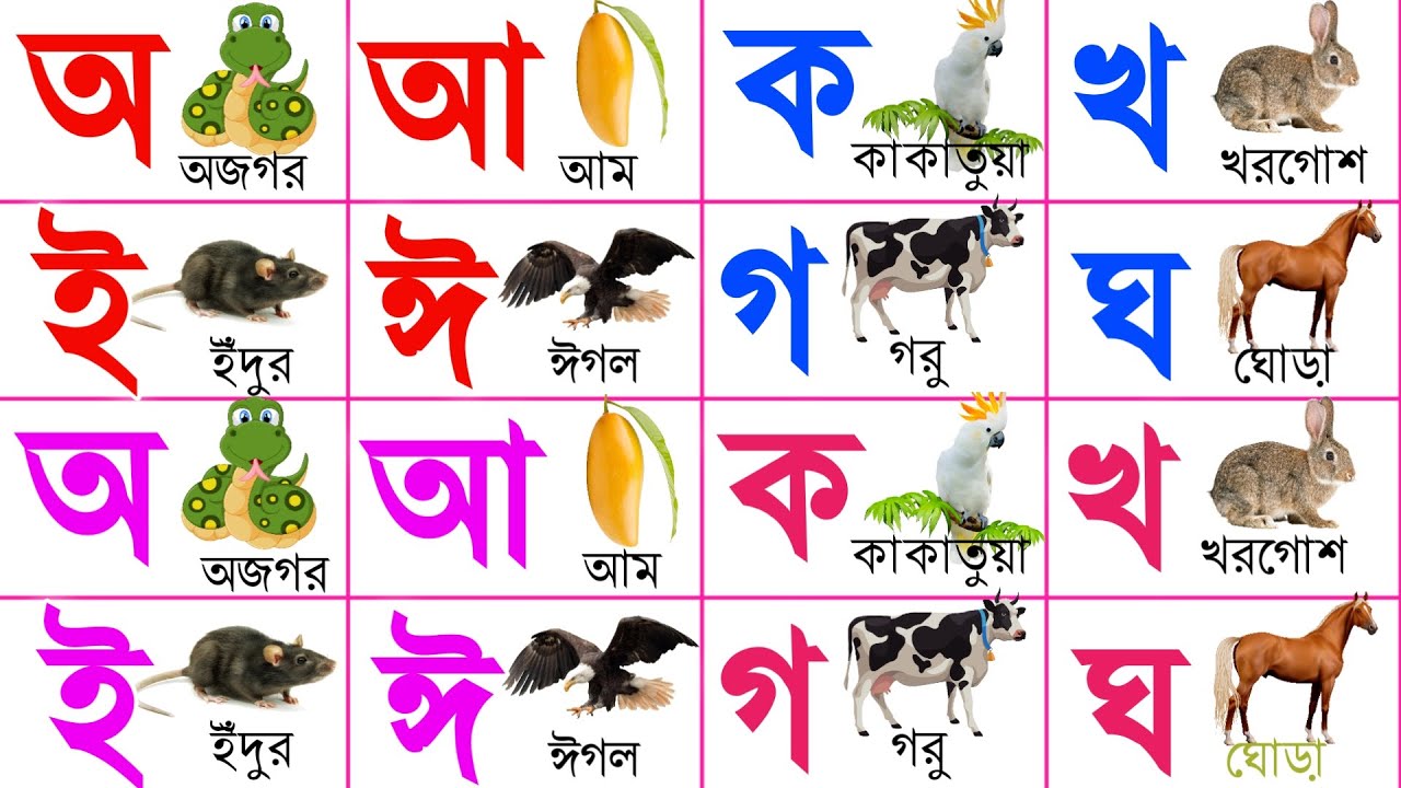 বাংলা বর্ণমালা অ আ ক খ | বাংলা স্বরবর্ণ ও ব্যঞ্জনবর্ণ | Bangla alphabet | Bangla Bornomala Sikkha
