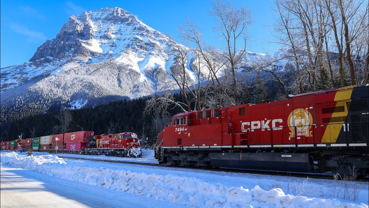 CPKC Kicking Horse Pass - Winter in the Canadian Rockies - Ottertail to Exshaw
