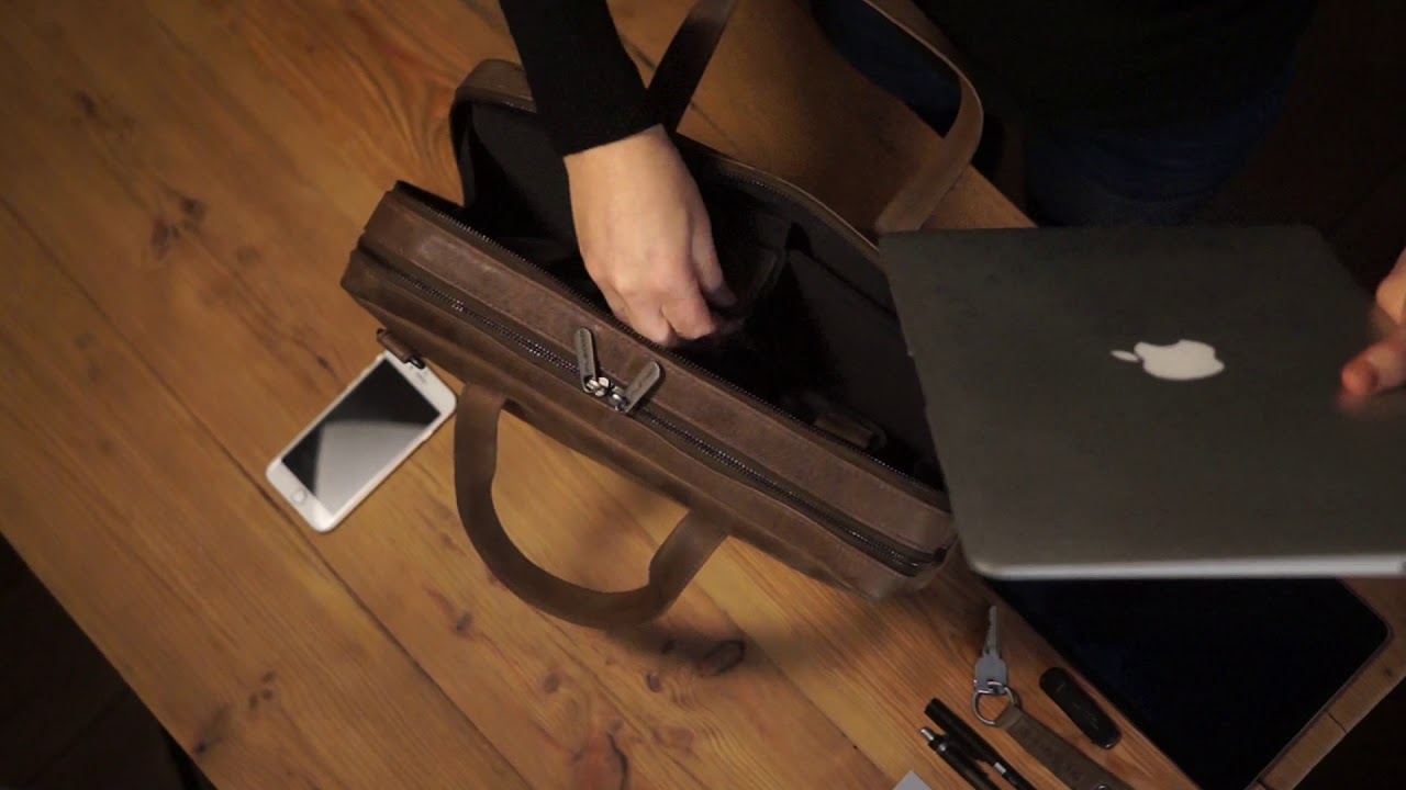 Plevier - Lederen laptoptas