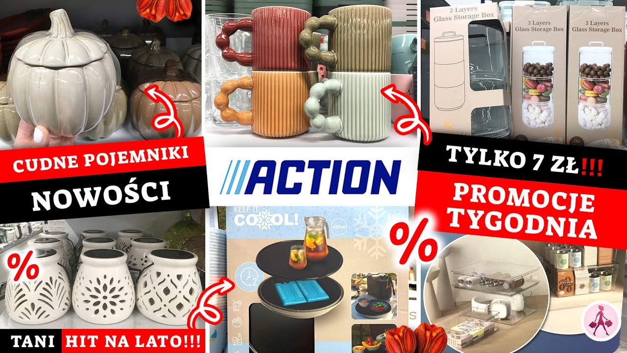 ACTION PROMOCJE -30%! 😱💥 TANI STÓŁ CHŁODZĄCY😍 CUDNE KUBKI I POJEMNIKI 😍 PROMOCJE 23-29.07 😍