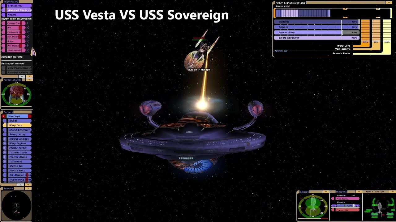 USS Vesta VS USS Enterprise E Sovereign | Star Trek Ship Battle | Bridge Commander |