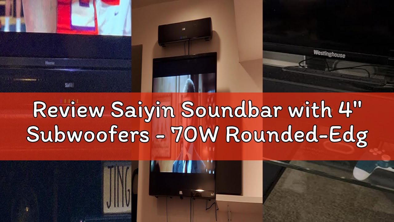Review Saiyin Soundbar with 4'' Subwoofers - 70W Rounded-Edge Subwoofer & Compact Soundbar for TV, 2