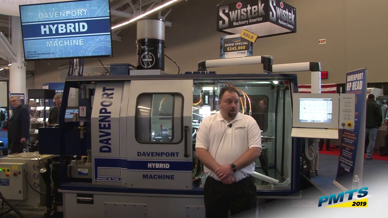 Davenport Hybrid Machine Live Demo PMTS 2019 | Multi-Spindle CNC Precision Machining