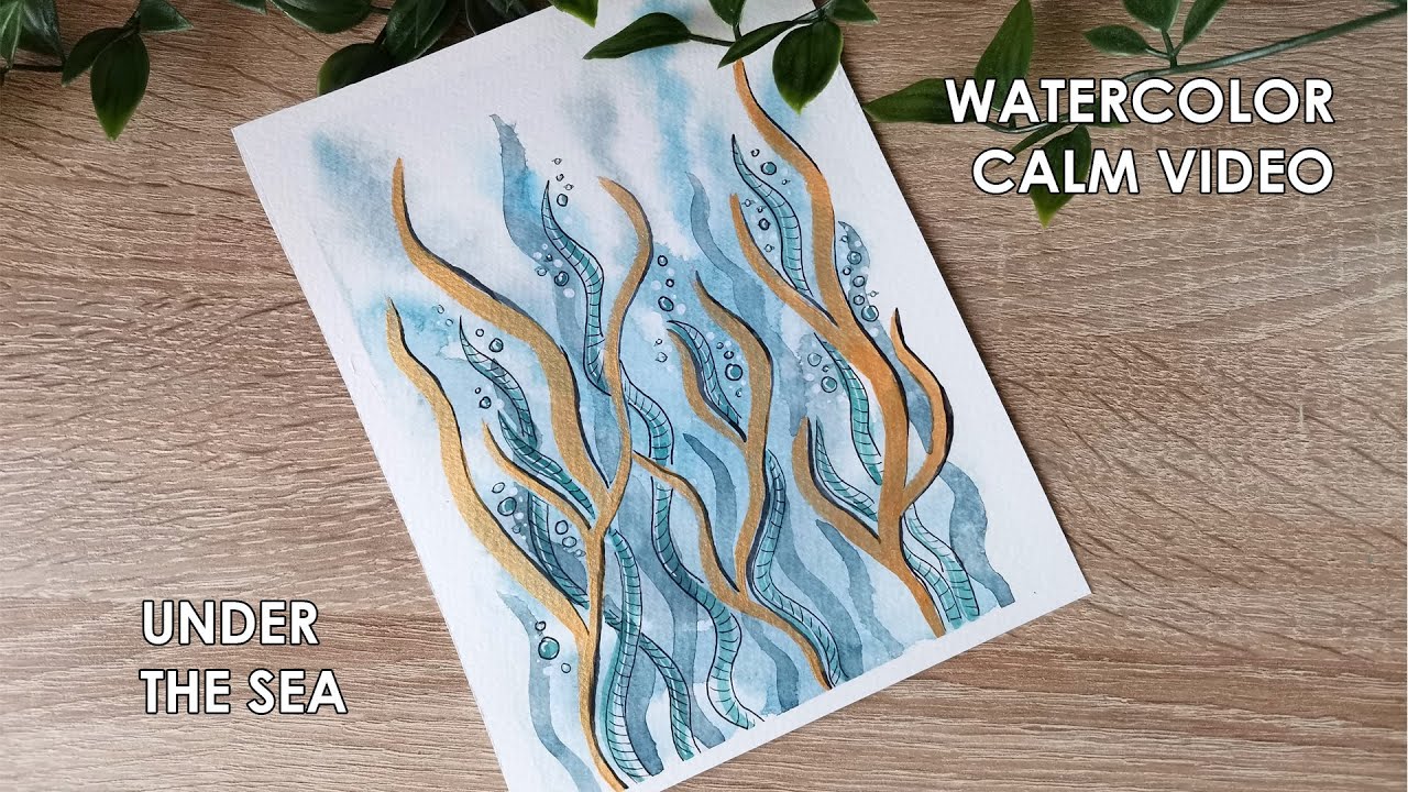 Under The Sea - Calming Watercolor Painting Video #relax - Vodene Boje