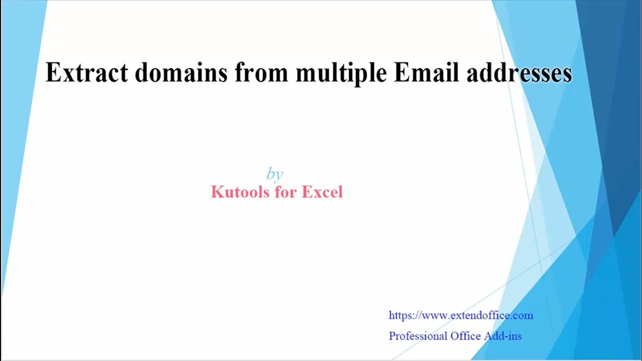 How to extract domains from multiple email addresses in Excel?