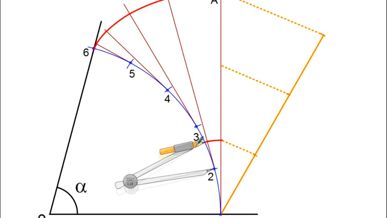 División de cualquier ángulo en TRES partes iguales