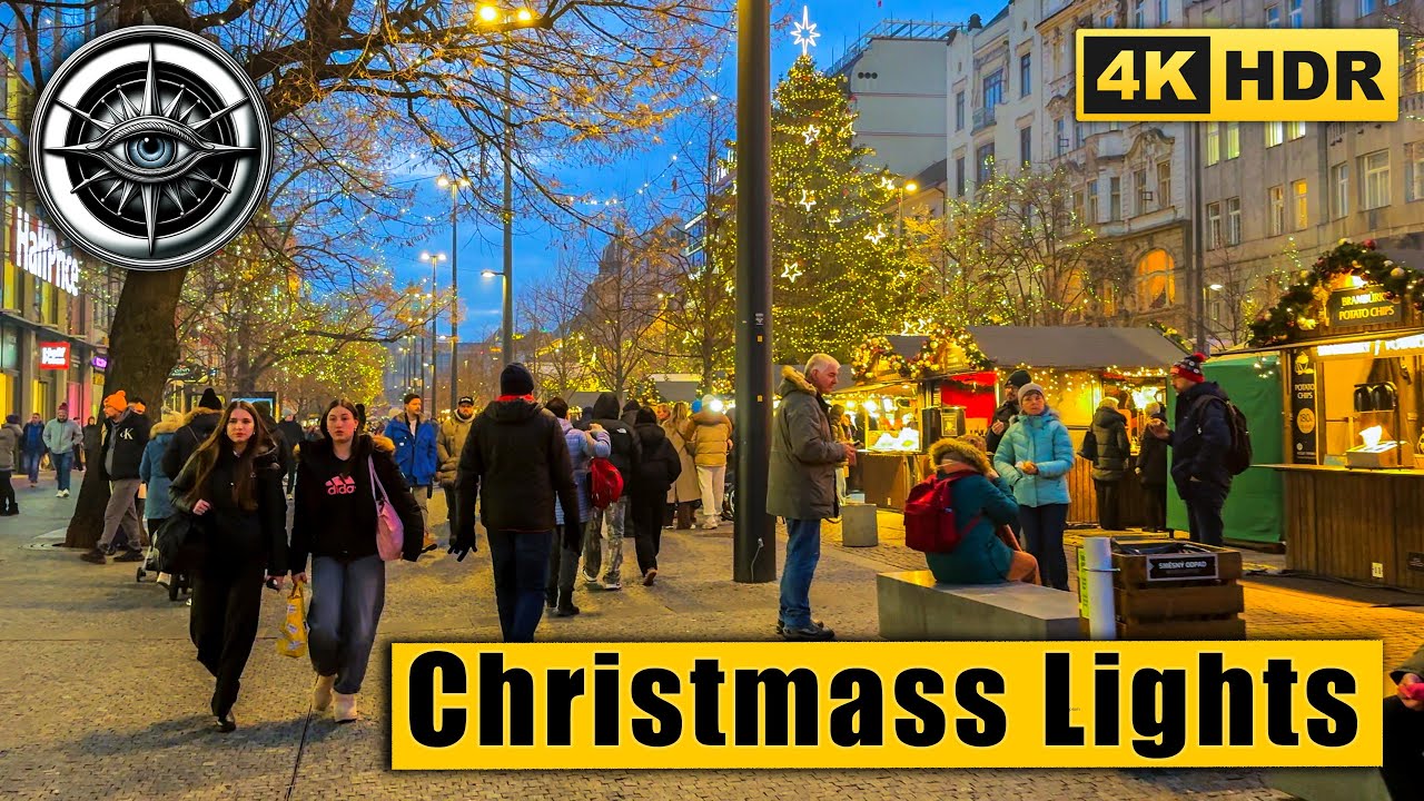 Prague Advent Lights | Early December Walk Through the Festive City | 4K HDR ASMR