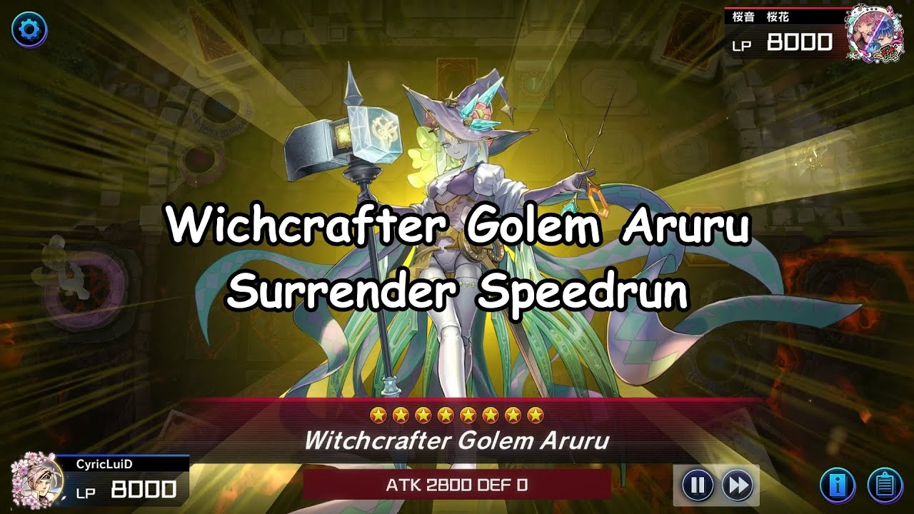 Yu-Gi-Oh! Master Duel | Witchcrafter Golem Aruru Surrender Speedrun | Theme Chronicle