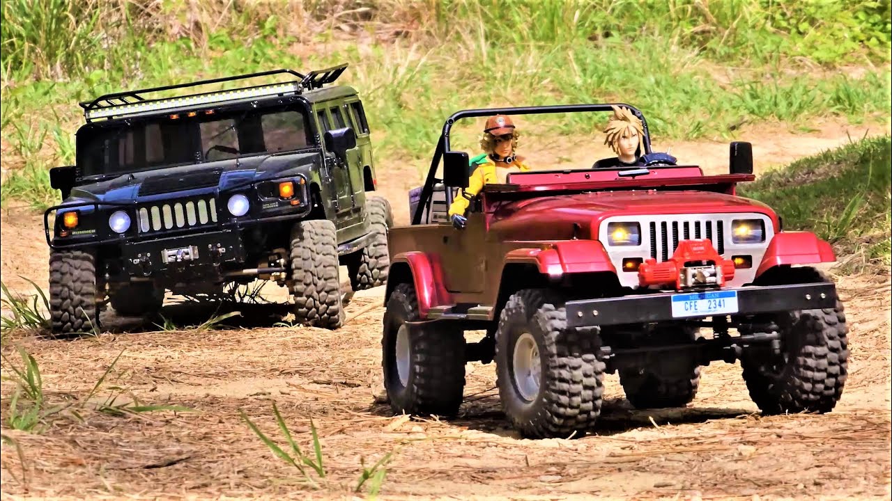 YK4803 Hummer & FMS RocHobby Mashigan Jeep YJ Rock Crawling ASMR