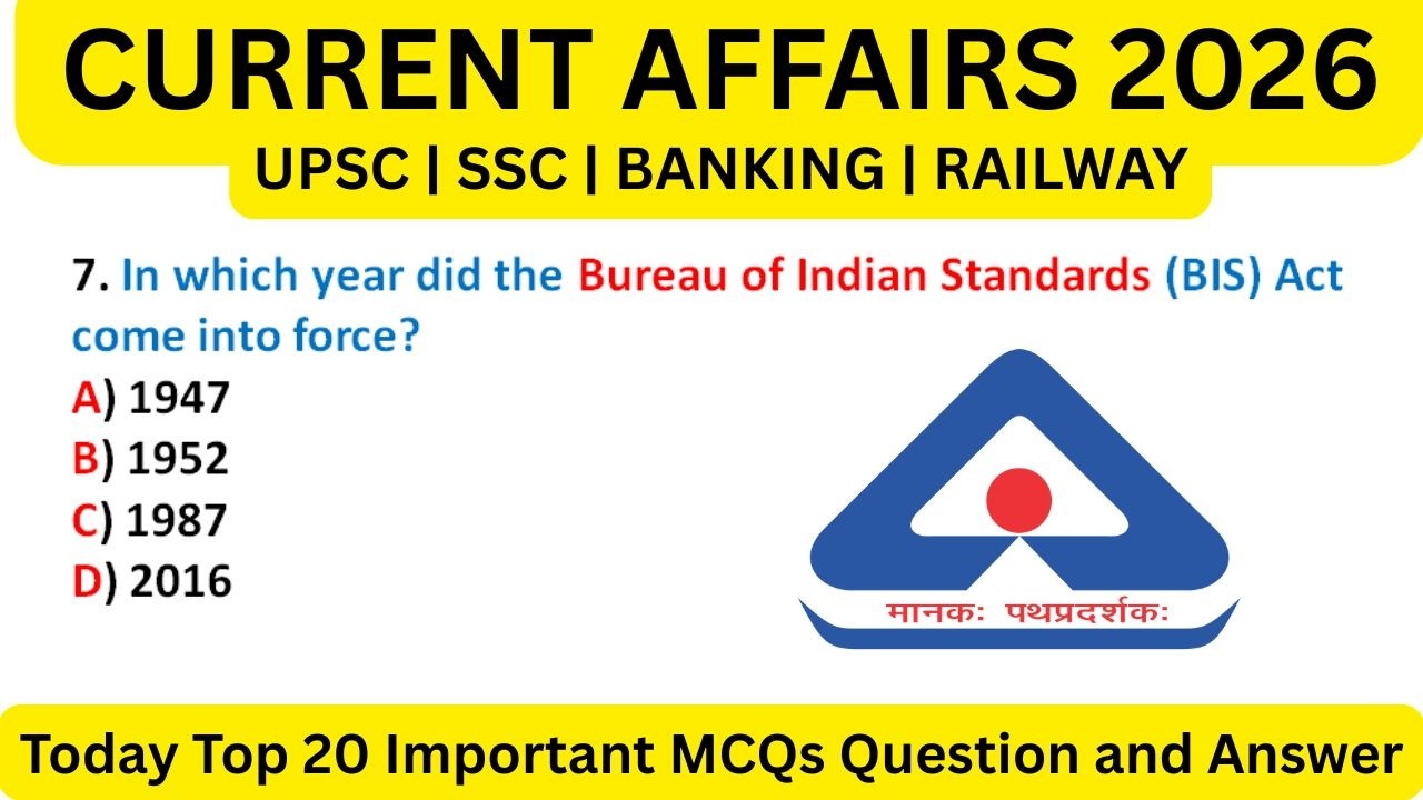 Current Affairs 2026 MCQ | UPSC | SSC | RRB NTPC | Other Competitive Exams | UPSC mock test