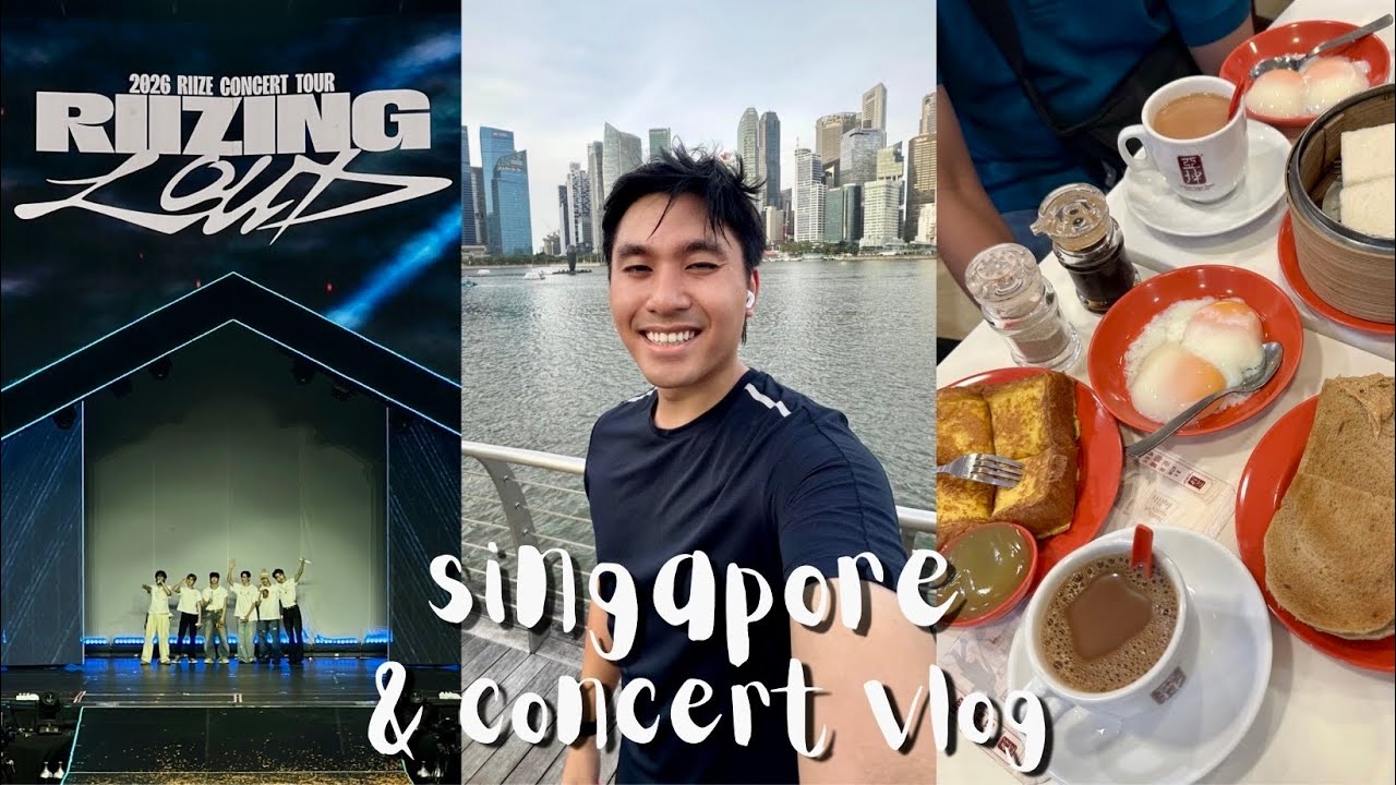 singapore vlog 🇸🇬 riize concert, hawker stalls, art galleries, morning runs, durians, kaya toast
