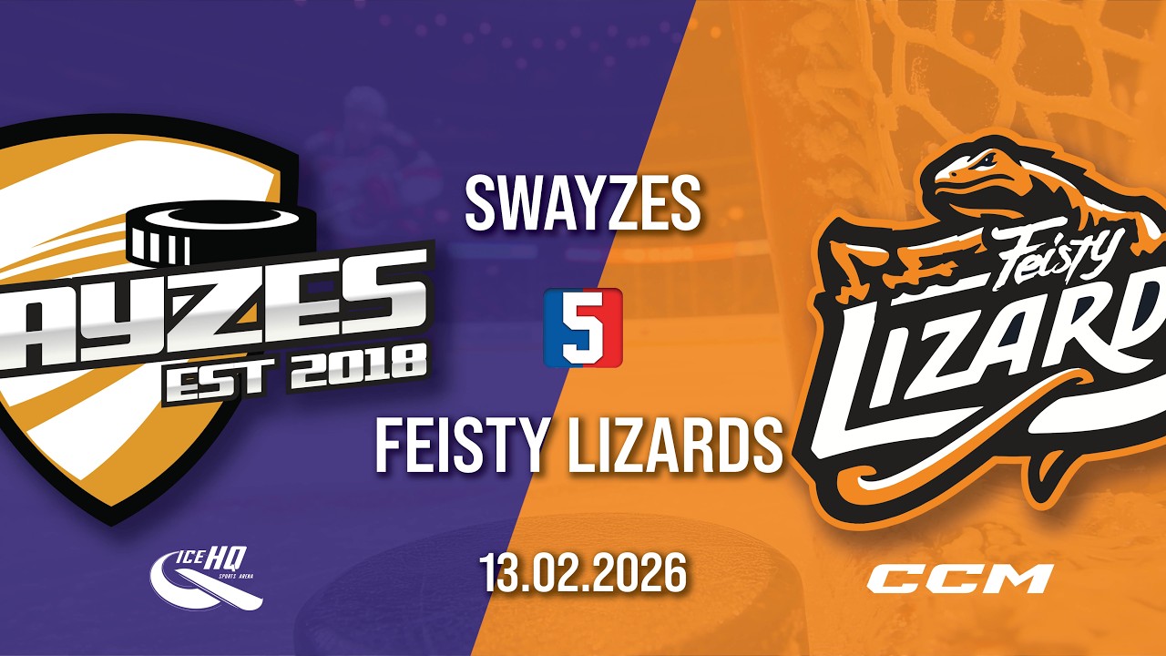 Swayzes vs Feisty Lizards - Div 5 - 13th February - iceHQ Rec League ice hockey