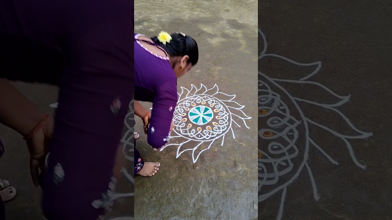 Round type kolam🌹Thinam oru kolam🌹 muggalu#rangoli#vairal#video#