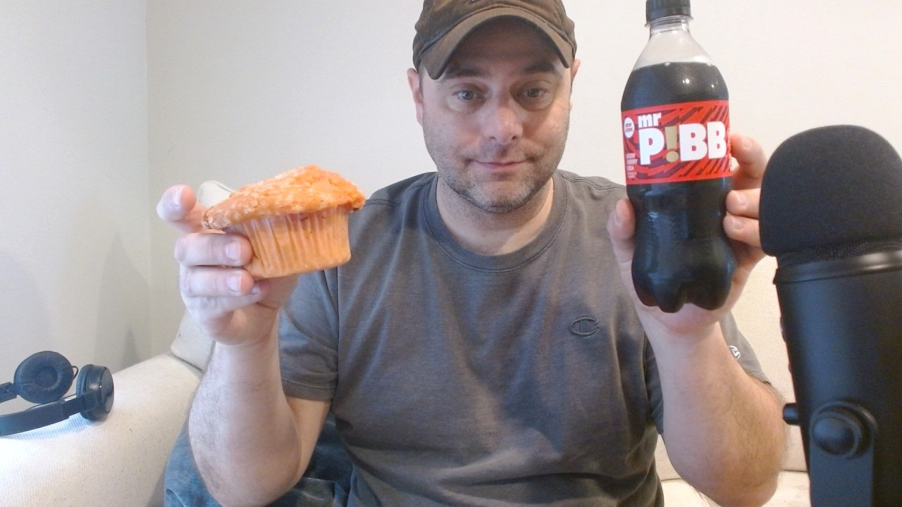 ASMR Drink Review and Eating Strawberry Muffin