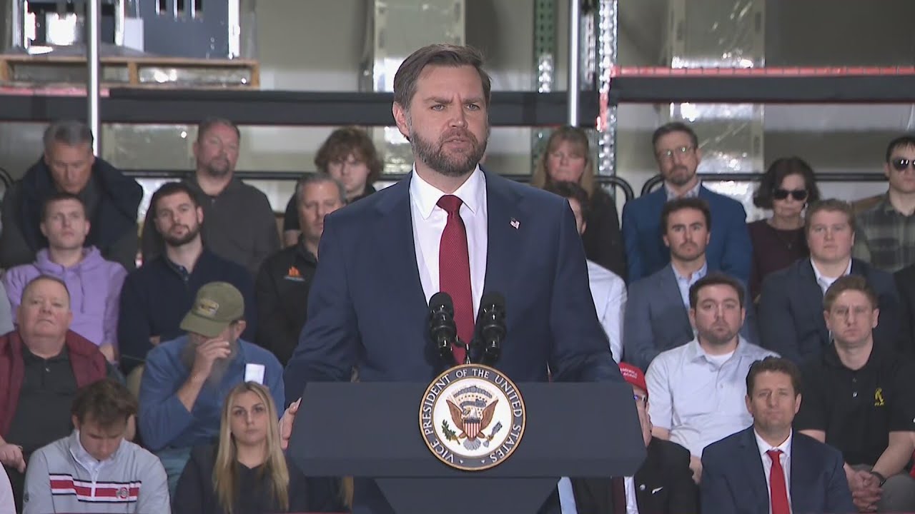 Vice President JD Vance speaks at Auburn Hills plant