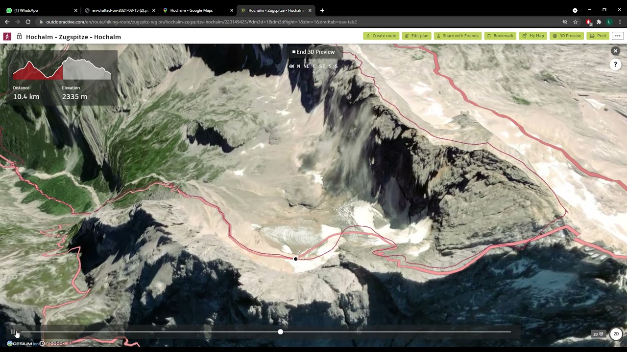 Hochalm   Zugspitze   Hochalm &bull; Hiking Route &raquo; outdooractive com   Google Chrome 2021 08 15 14 22 05
