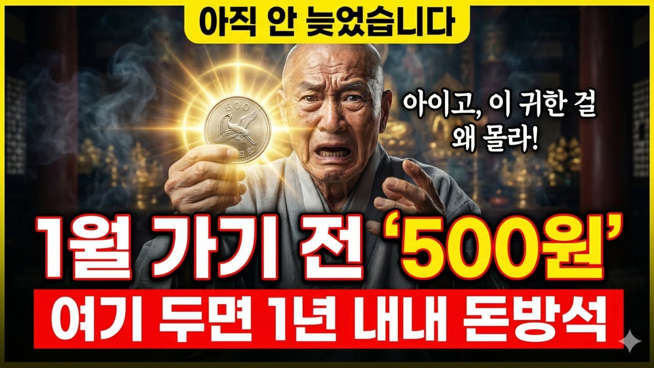 2026년 병오년 1월 가기 전에 '500원 동전' 무조건 여기에 두세요! 지긋지긋한 불행은 사라지고 2026년 금전운이 벼락처럼 터집니다 (풍수 운세 사주 부처님 가피)