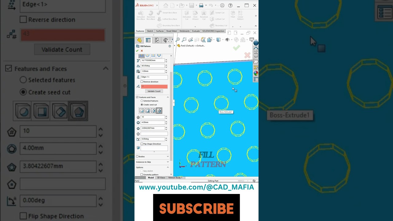 SolidWorks Fill Pattern #cadmafia #fillpattern #cadsoftwaretutorial #solidworks2023