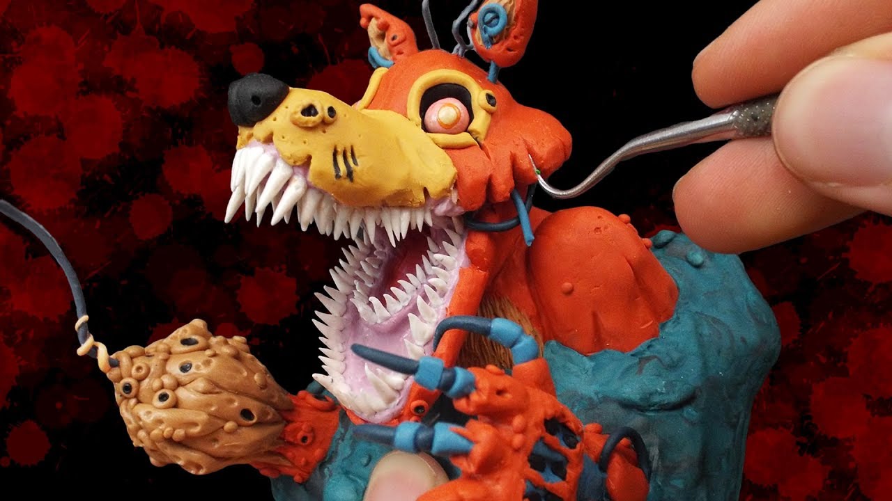 Sculpting Twisted Foxy from FNAF: The Twisted Ones - Polymer Clay