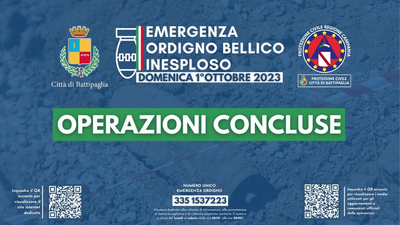 Disinnesco residuato bellico Battipaglia